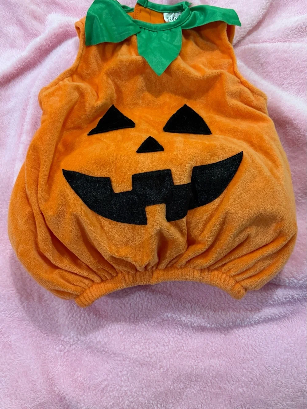 Spirit Infant Lil Pumpkin Costume - Orange & Black with Green Accents - Picture 4 of 5